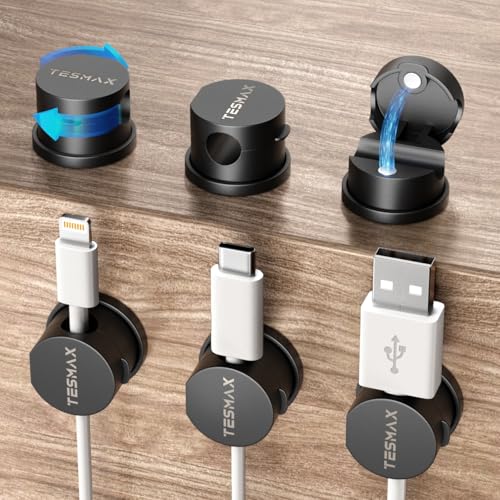 Clipes magnéticos de cabo de rotação de 360°, pacote com 6 organi...