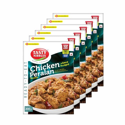 Image of TASTY NIBBLES Ready to Eat Chicken PERALAN | Kerala Special | Open Heat & Eat | Non-Vegetarian | No Added Preservatives | Japanese Retort Technology 200GM Pouch (Pack of 6)