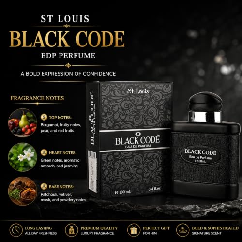 Image of St Louis Black Code Eau de Parfum 100ml, Unisex Perfume for Men and Women