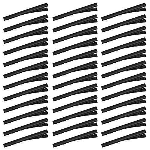 60 Pcs Alligator Curl Clips, Bantoye 3 Inch Flat Single Prong Clips Hair Accessories for Hair Styling, Hair Coloring, Black