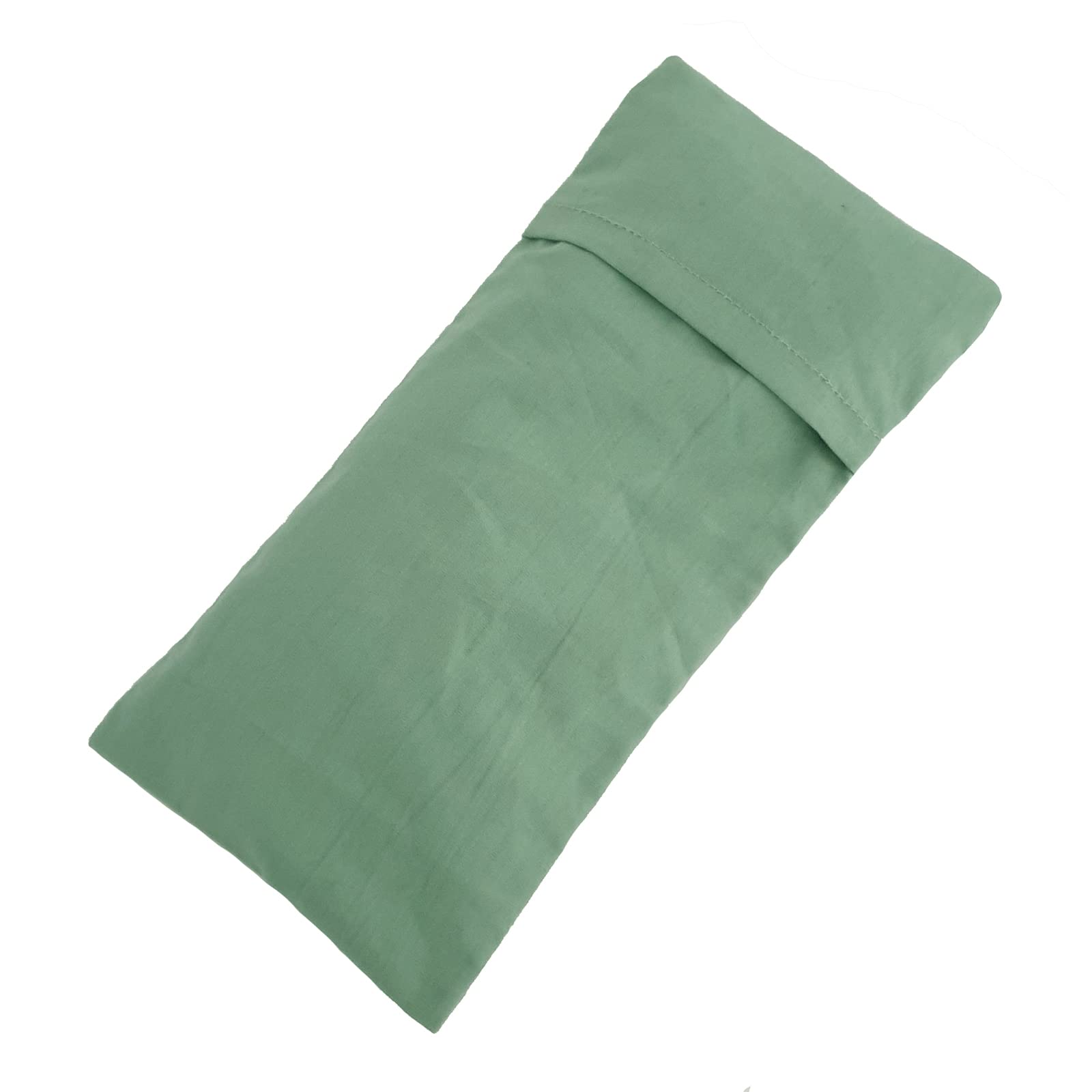 Ruth White Yoga Products Plain Classic Cotton Eye Pillow filled with Flaxseeds and a hint of Lavender (Pale Green)