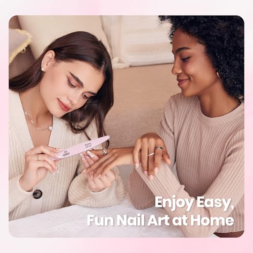 Image of Beetles 2 Colors 10ML HEMA-Free White Pink Gel Nail Kit with U V Light, 6 Pcs Sakura Snow Gel Polish Set French Tips DIY Manicure Kit with Base & Top Coat Soak Off Home Salon Travel Gifts for Women