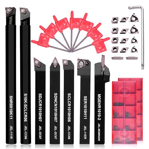 Donken Drehmeißel mit Wendeplatten, 28er Drehwerkzeughalter Set Inhalt 7 Stk. 10 mm...