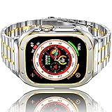 【Easy to Install and Adjust 】With Snap-On design, the apple watch ultra 49mm case can be easily snapped on and off, no need to take off case. Emballé avec des outils et des instructions, le bracelet de montre apple ultra est facile à ajuster pour s'adapter à la plupart des poignets avec des tailles pour 7''-9,5''.