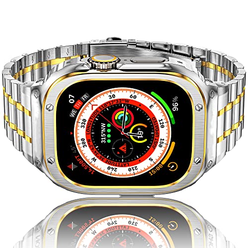 Bracelet Apple Watch en acier inoxydable pour le bureau et les soirées habillées avec étui
