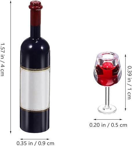 Miniatura 6 de Mini botellas de 18 unidsset de botellas de vino para casa de muñecas, copas de vino en miniatura, modelo rojo, tazas pequeñas para decoración de