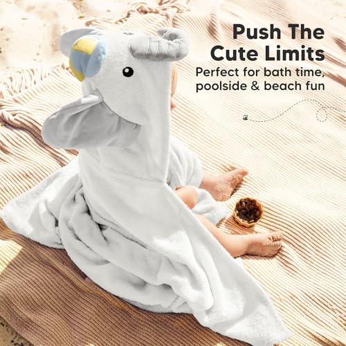 Image of KeaBabies Organic Baby Towel with Hood for Girls, Boys, Soft (Ethan)