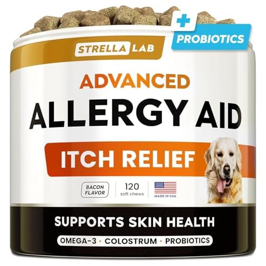 StrellaLab Dog Allergy Relief & Anti Itch Support Chews w/Omega 3: Real Ingredients, Real Taste! Skin & Coat Immune Supplement w/Fish Oil, Pumpkin & Enzymes — Developed by Experts - Made in USA -120Ct
