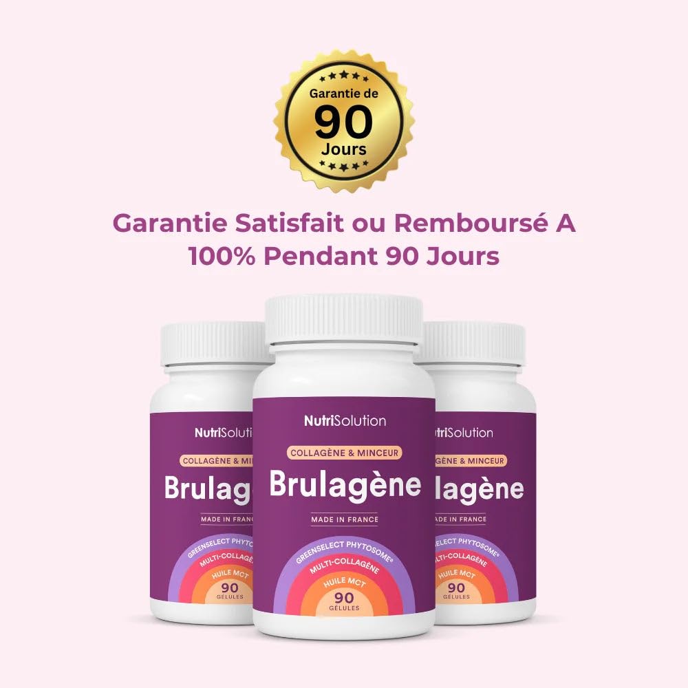 Brulagène : Brûleur de Graisse Puissant avec Collagène - Pour une Perte de Poids Rapide et Efficace - Soutient le Métabolisme et la Santé de la Peau - 90 Gélules - Fabriqué en France (1)