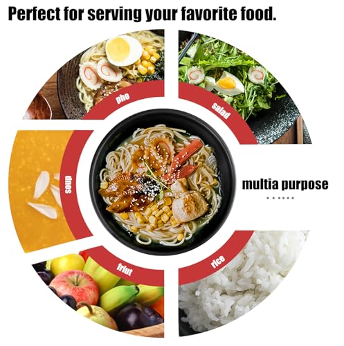 shopwithgreen Thin Plastic & Wheat Straw Japanese Ramen Bowl Set of 4, 44 OZ Large Ramen Bowls for Pho Thai Udon Noodles Soup, Dishwasher & Microwave Safe Bowls, Wheat Straw Bowls Set, NOT CERAMIC - image 7