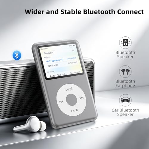 Image of Innioasis 64GB Mp3 Player with Bluetooth, Lossless DSD DAC FLAC Support, Y2 Classic Dedicated Music Player with Playlists, Nostalgia Design, Supports up to 2TB Silver