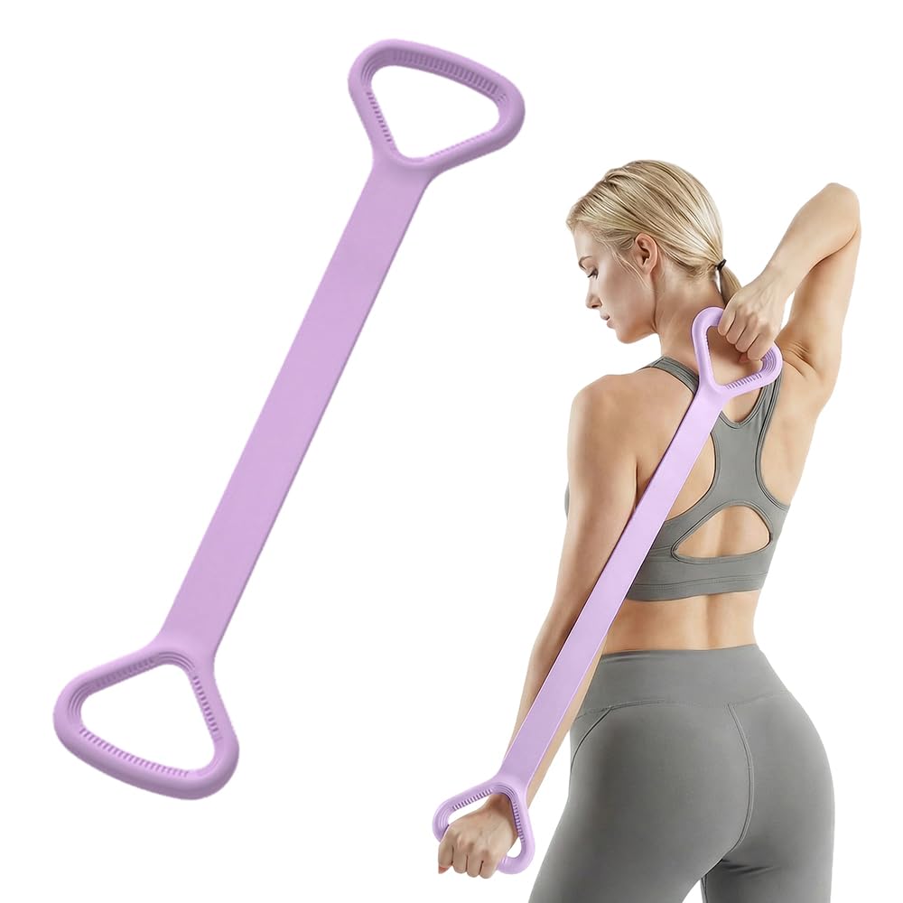 Figure 8 Resistance Bands With Handle, 2026 Upgraded Fitness Stretch Bands For Exercise, Silicone Exercise Bands For Women Men, Resistance Band For Home,Gym,Yoga,Equipment For Pilates (Purple)