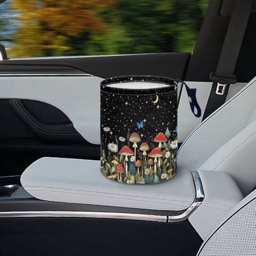 Image of Collapsible Mushroom Butterfly Daisy Trash Can - Accessories for Cars, Camping & Family Gatherings, Easy to Clean, Waterproof
