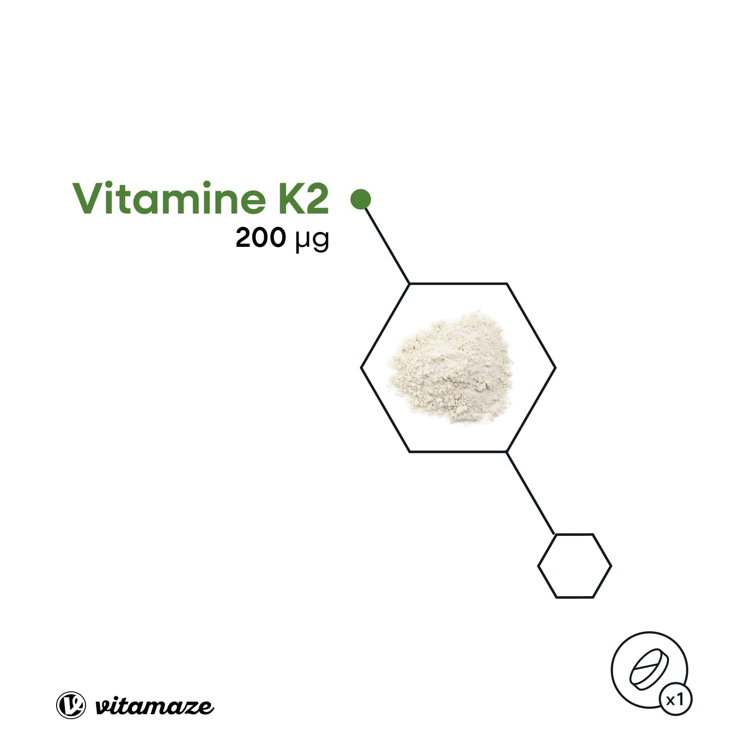 Vitamine K2 MK-7 à Fort Dosage, 200 mcg Ménaquinone pour 6 Mois - 180 Comprimés Vegan - Qualité Allemande, Complément Alimentaire sans Additifs Inutiles