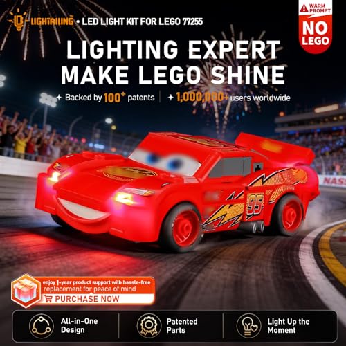 Image of LIGHTAILING Led Light for Lego-77255 Lightning McQueen - Easy Install, Hidden Wiring, Home Decor & Gift-Ready (Model Not Included)