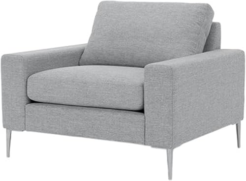 Wonzone Sf Puf Sillones de tela de acero inoxidable para pies sofá individual