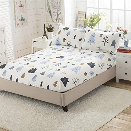 DOUJIAO Housse De Protection De Matelas Drap De Lit en Coton Pièce Unique Anti-Dérapant Simmons Ensemble Literie Confortable Et DouxPillowcase*2