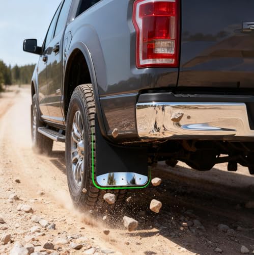 Image of XUKEY 4PCS Car Universal Mud Flaps Splash Guards with Night Reflectors Mudguard Fender Flares Mudflaps w /Hardware, Front and Rear Wheel Tire Protection for Pickup Truck SUV Van Trailers Caravans