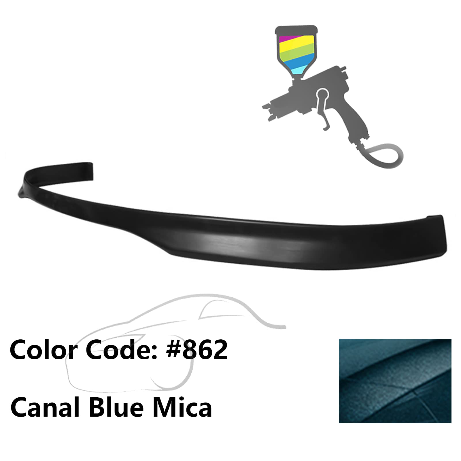 Fit 1999-2000 Honda Civic TR Style Front Bumper Lip Painted #862 | IKON MOTORSPORTS Front Lip Spoiler Air Dam Chin Splitter Added on Bodykit PP Polypropylene Canal Blue Mica product thumbnail 3