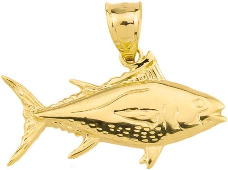 Fine 14k Gold Yellowfin Tuna Fish Charm Pendant