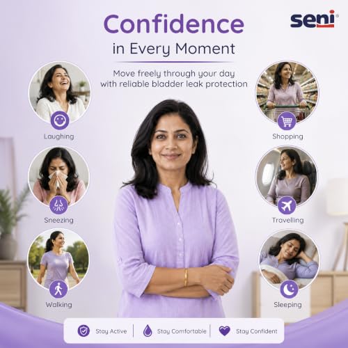 Image of Seni Lady Premium Women Ultimate Long Bladder Control Pads - 26 pcs | Overnight Bladder leakage Protection | Highly Absorbent | Rash Free | Breathable & Comfortable