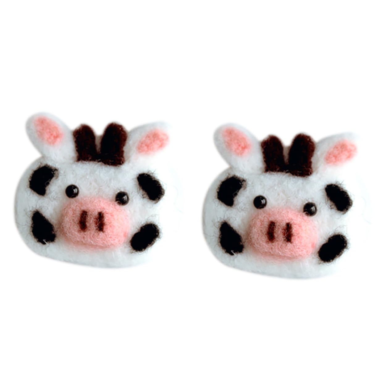 SUPVOX 2Pcs Cow Felt Hair Clip Appliques Embellishments for Accessories Chic Decorative Hairpins for Birthdays and Parties Fun Crafting with Family and Friends