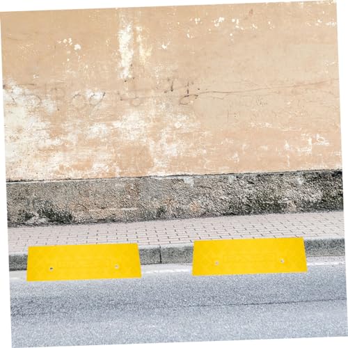 Rampas de goma Amosfun, 2 piezas, amarillas, para entrada de garaje, umbral de puerta, escalones y pendientes, con superficie antideslizante y resistente a la presión, para scooters y automóviles miniatura 4