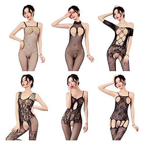 Aldqtz 豪華 6点 セットレディース 過激 セクシー ランジェリー コスチューム コスプレ エロ 下着 レオタード シースルー ボディストッキングセクシーランジェリー 穴あき ベビードールセクシー下着シークレット包装 フリーサイズのサムネイル