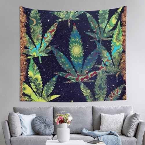 Tenture murale cannabis pour masquer un mur vide chambre ado 152x130