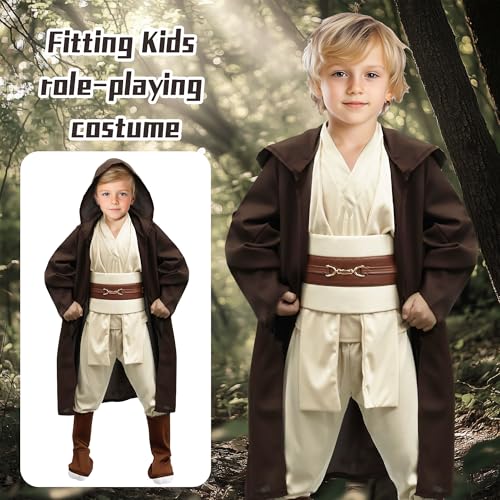 Calevoit COSTUMEJEDI KIDS Costume Tunic Hooded Robe Costume Jediuniform Halloween Cosplay Costume Boys thumb #4