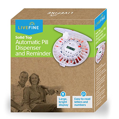 LiveFine Automatic Pill Dispenser, 28-Day Electronic Medication Organizer with Alarm Reminders, Flashing Light and Safety Lock - Dispenses Prescriptions Up to 6 Times Per Day - Clear Lid - Thumbnail 3