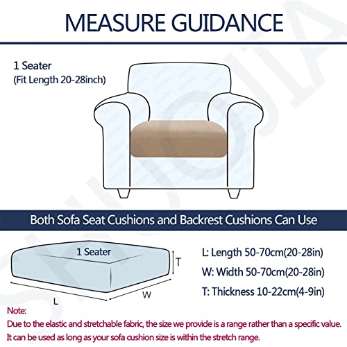 SHUOJIA Sofa Seat Cushion Covers, Stretch Velvet Sofa Cover - Image 2