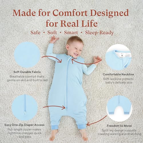 Image of 1.0 TOG Toddler Sleep Sack with Legs for Early Walkers, Wearable Blanket for Tall Walking Toddlers 18-36 Months