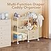 BBLIKE Diaper Caddy Organizer with Hanging Rack - 3 Tier Rolling Baby Storage Cart with Drawers and Side Pockets for Newborn Diaper Organization for Nursery, Crib, Bedroom, Changing Table, Beige