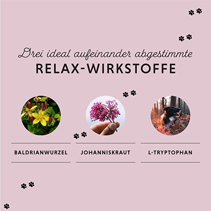 Annimally Hunde Relax Tabletten - Wohlfühl Tabletten für Hunde mit Baldrian, Johanneskraut, L-Tryptophan, 250 XL²-Tabletten bei Angst, Stress & für Reise - hohe Akzeptanz
