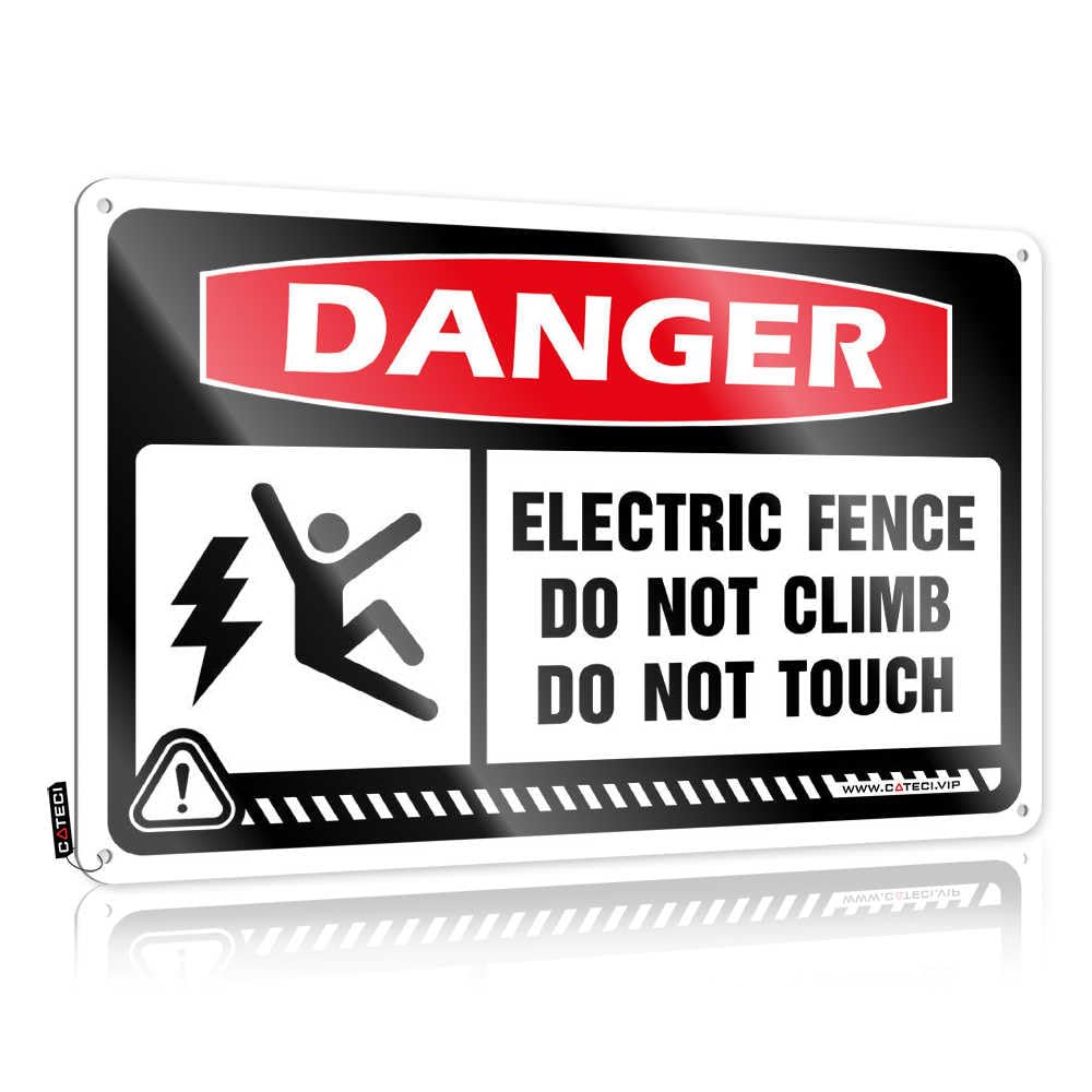Fzfn Colour Gorgeous Retro Wall Decor, Bath Decor Nice Danger Electric Fence Do Not Climb | Farmhouse Tailgating Decor(20X30cm)