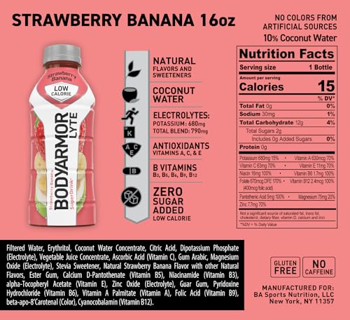 Bodyarmor MELARQT Lyte Sports Drink Low-Calorie Sports Beverage, Strawberry Banana thumb #1