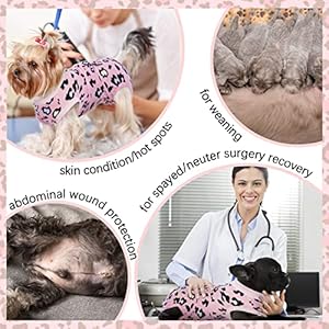 FUAMEY Recovery Suit for Dogs After Surgery,Soft Breathable Dog Bodysuit E-Collar & Cone Alternative Surgical Suit,Male Female Dog Neuter Spay Suits Anti Licking Wounds Onesie Pink Leopard XS FUAMEY Recovery Suit for Dogs After SurgerySoft Breathable Dog Bodysuit E Collar Cone Alternative Surgical SuitMale Female Dog Neuter Spay Suits Anti Licking Wounds Onesie Pink Leopard XS