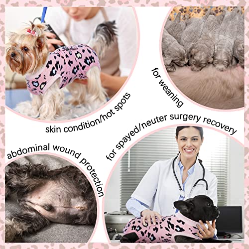 FUAMEY-Recovery-Suit-for-Dogs-After-SurgerySoft-Breathable-Dog-Bodysuit-E-Collar-Cone-Alternative-Surgical-SuitMale-Female-Dog-Neuter-Spay-Suits-Anti-Licking-Wounds-Onesie-Pink-Leopard-XS FUAMEY Recovery Suit for Dogs After SurgerySoft Breathable Dog Bodysuit E Collar Cone Alternative Surgical SuitMale Female Dog Neuter Spay Suits Anti Licking Wounds Onesie Pink Leopard XS