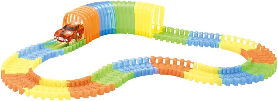Racing Track Accessory Tunnel Replacement Only, DIY Bend Flexible Race Track Toy Play Set Accessories for Boys (Mix Color 12pcs Rails)