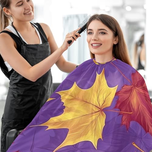 Capa para corte de cabello impermeable Maple Leaves profesional para barbería con cierre ajustable de broche para peinados y arreglo de cabello miniatura 7