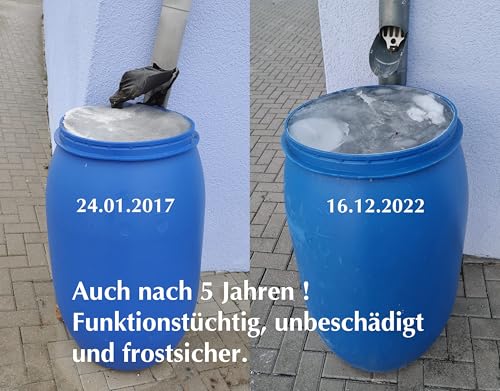 plasteo® 60 Liter Deckelfass Weithalsfass mit Spannverschluss | Futtertonne | Universalfass | Lagerfass | Campingfass | Transportfass | Regenfass | Stapelbar | IKG Gütezeichen | Blau