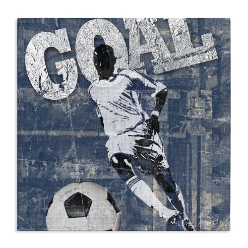 Stupell Industries Soccer Player Vintage, 17 x 17 Inch Canvas Wall Art