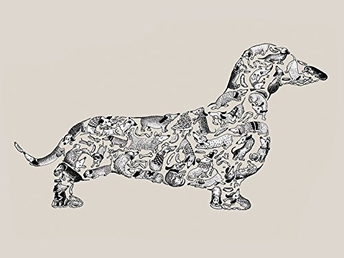 The Art Group "Louise Tate Dachshund Canvas Print, Cotton, Multi-Colour, 1.80 x 30.00 x 40.00 cm
