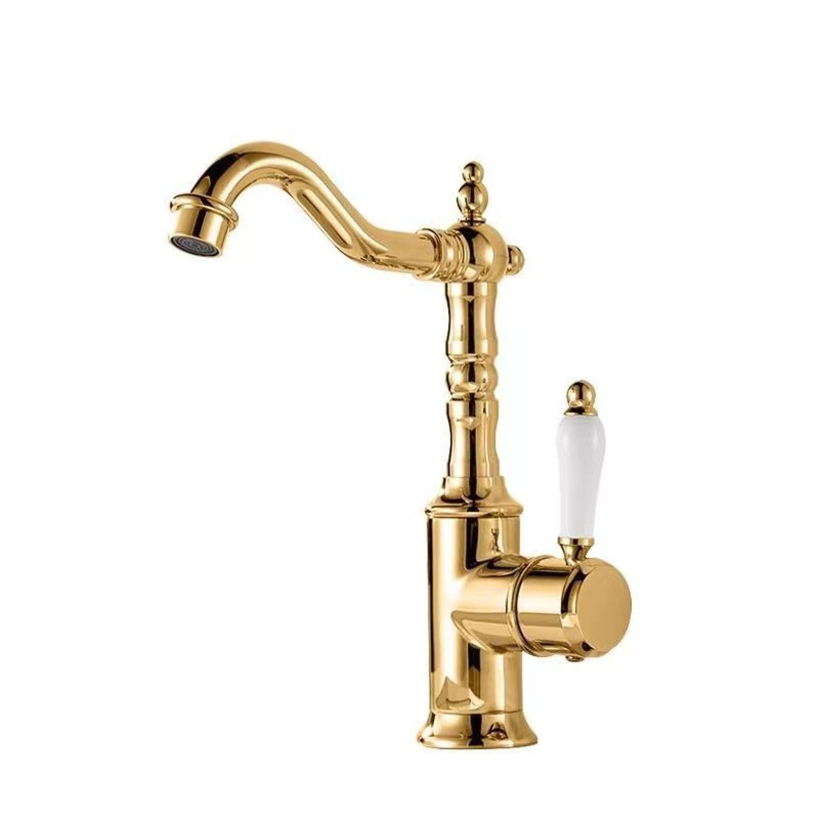 Fanjubei Titanium Gold Kitchen All-Copper Classic Sink Vegetable Basin Creative Hot And Cold Water Faucet,