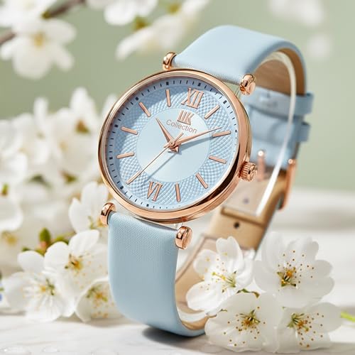 Image of IIK COLLECTION Watches for Women Round Dial |Analogue Quartz Movemnet Ladies Watch|Long Battery Life|Leather Bracelet Strap|Buckle Lock Clasp Safety Watches for Girls
