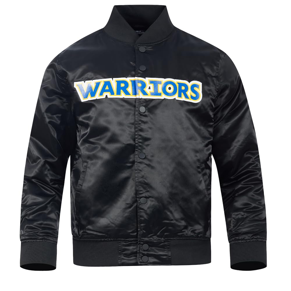 Pro Standard Mens NBA Golden State Warriors Classic Satin Jacket Black XL — image 1