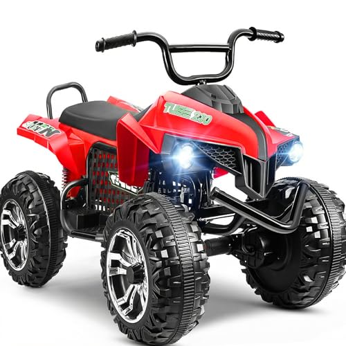 Image of Hikole XL 24V ATV, 4 Wheelers for Kids Ages 6-14, 2 Seater, Red | Iron Frame, 4X100 Power Motor, 24'' Spacious Seat, Spring Suspension, Music & LED Lights