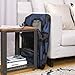 Feandrea Hundebox faltbar, Transportbox Hund, L, Hundetasche, Oxford-Gewebe, Netzstoff, atmungsaktiv tragbar transportabel, Metallrahmen, mit Griffen, Taschen, 70 x 52 x 52 cm, dunkelblau PDC70Z