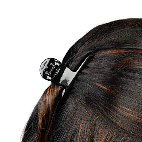 Image of ACCESSHER Black Acrylic Material Medium Size Butterfly Clips /Claw Clips /Hair Clutchers Clips with Tight Grip for Women and Girls (Pack of 6)